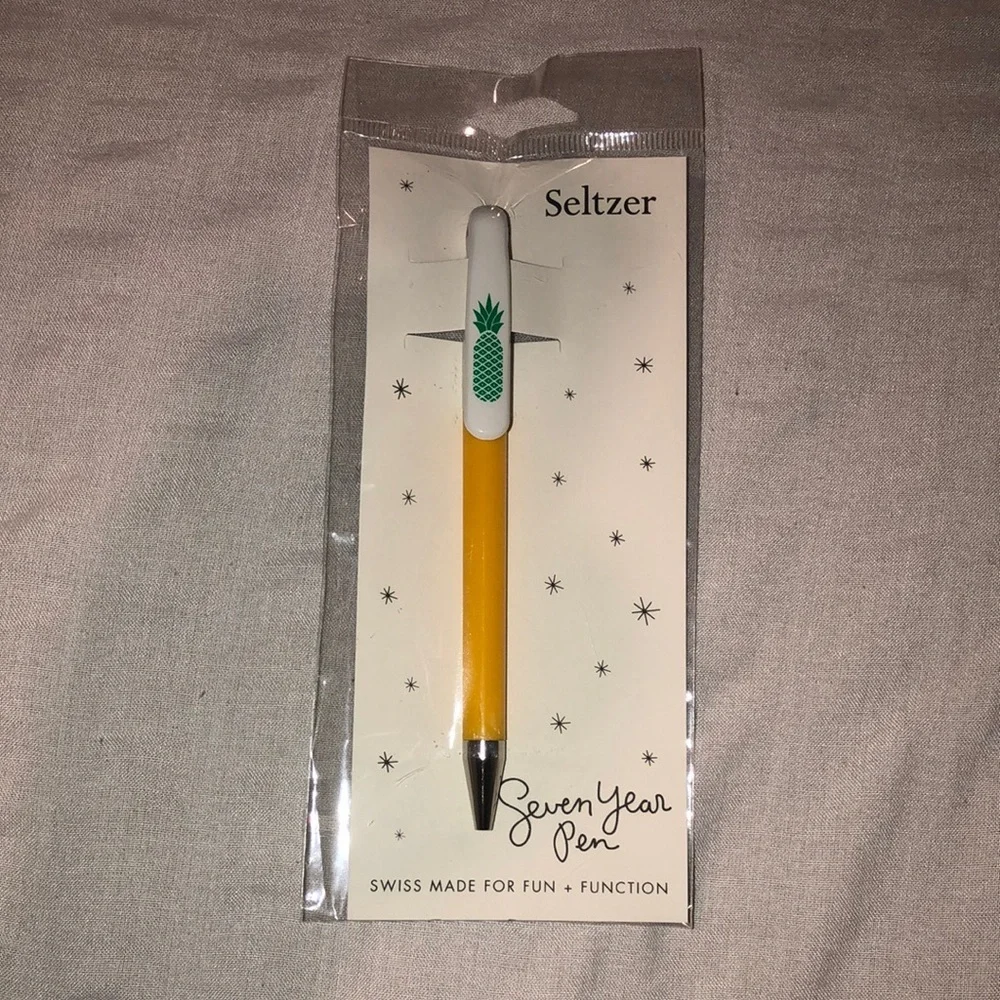 Seltzer Seven Year Pen with Pineapple & Umbrella Design